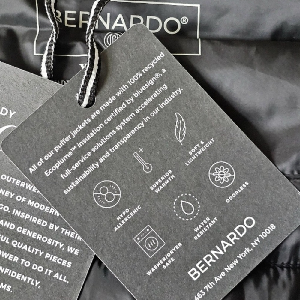 Bernardo Black Puffer Jacket with Quilted Design - Picture 14 of 16